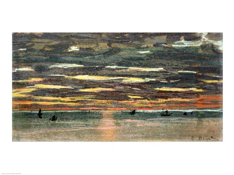 Framed Sunset Over the Sea Print