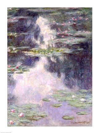 Framed Pond with Water Lilies, 1907 Print