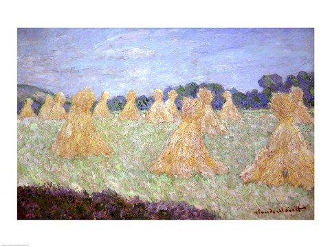 Framed Haystacks, The young Ladies of Giverny, Sun Effec Print