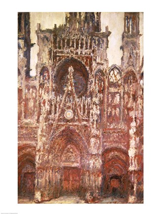 Framed Rouen Cathedral, evening, harmony in brown, 1894 Print