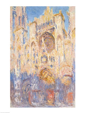 Framed Rouen Cathedral, Effects of Sunlight, Sunset, 1892 (oil on canvas) Print