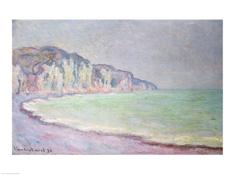 Framed Cliffs at Pourville, 1896 Print