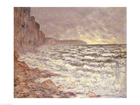 Framed Sea at Fecamp, 1881 Print