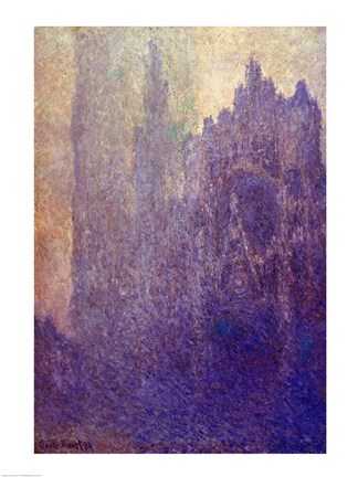 Framed Rouen Cathedral, Foggy Weather, 1894 Print