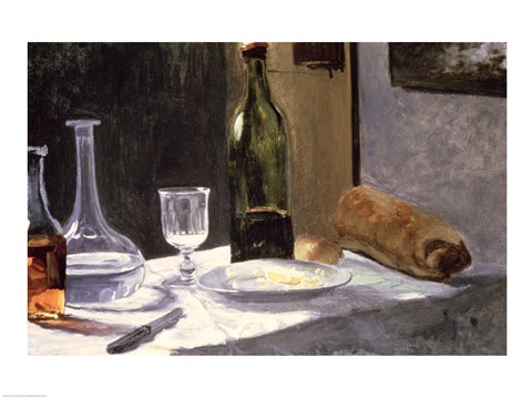 Framed Still Life with Bottles, 1859 Print