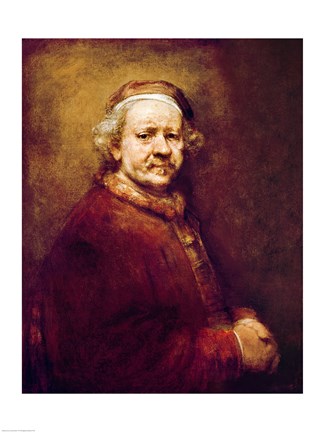 Framed Self Portrait in at the Age of 63, 1669 Print