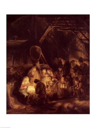 Framed Adoration of the Shepherds, 1646 Print