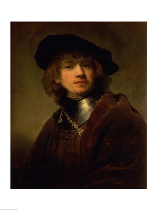 Framed 'Tronie' of a Young Man with Gorget and Beret, c.1639 Print