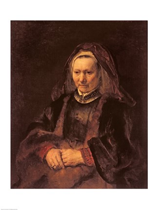 Framed Portrait of an Elderly Woman, c. 1650 Print