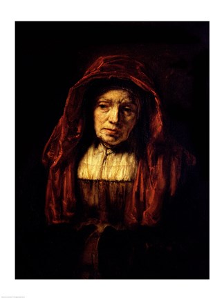 Framed Portrait of an Old Woman Print