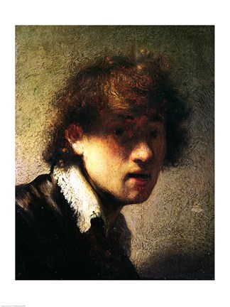 Framed Head of a Young Man or Self Portrait, 1629 Print