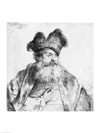 Framed Portrait of an old man Print