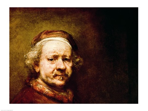 Framed Self Portrait in at the Age of 63, 1669 Print