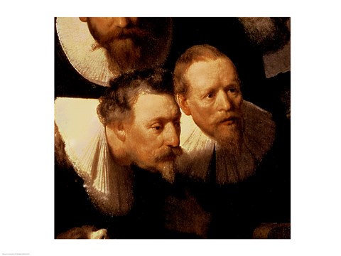 Framed Anatomy Lesson of Dr. Nicolaes Tulp, 1632 (two viewers detail) Print