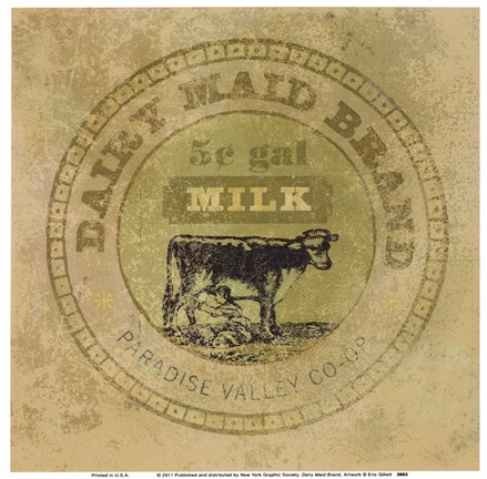 Framed Dairy Maid Brand Print