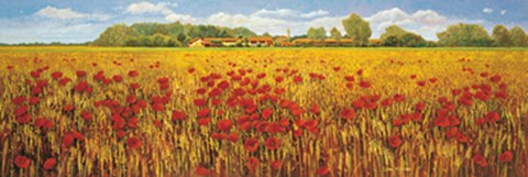 Framed Campo di papaveri Print