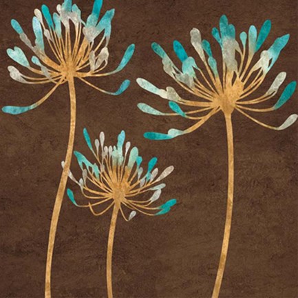 Framed Teal Bloom I Print
