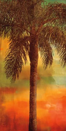 Framed Sunset Palms I Print