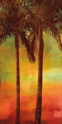 Framed Sunset Palms II Print