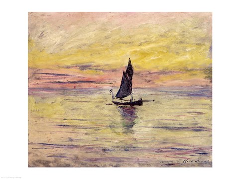 Framed Sailing Boat, Evening Effect, 1885 Print