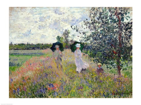 Framed Promenade near Argenteuil, 1873 Print