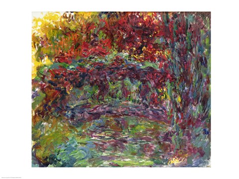Framed Japanese Bridge at Giverny - abstract Print