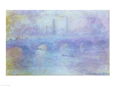 Framed Waterloo Bridge, Effect of Fog, 1903 Print