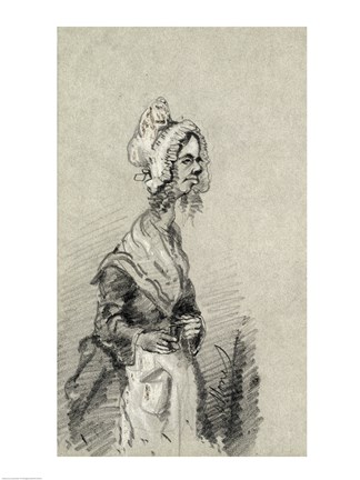 Framed Old Woman from Normandy in Profile, 1857 Print