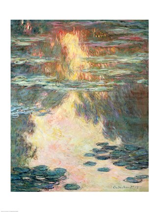 Framed Waterlilies, 1907 Print