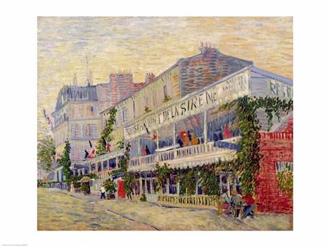 Framed Restaurant de la Sirene at Asnieres, 1887 Print