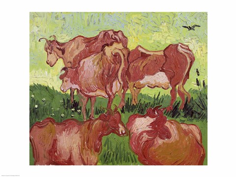 Framed Cows, 1890 Print