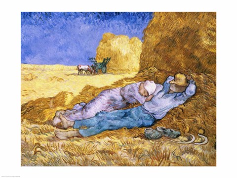 Framed Noon, or The Siesta, after Millet, 1890 Print