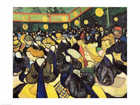 Framed Dance Hall at Arles, 1888 Print