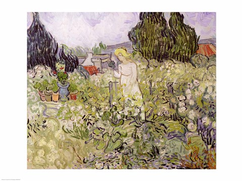Framed Mademoiselle Gachet in her garden at Auvers-sur-Oise Print