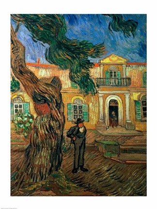 Framed St. Paul's Hospital, St Remy, 1889 Print