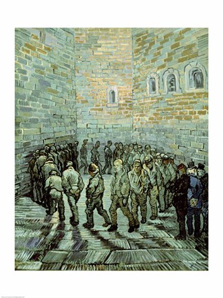 Framed Exercise Yard, or The Convict Prison, 1890 Print