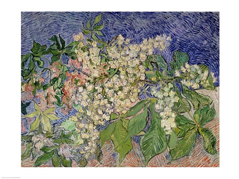 Framed Blossoming Chestnut Branches, 1890 Print