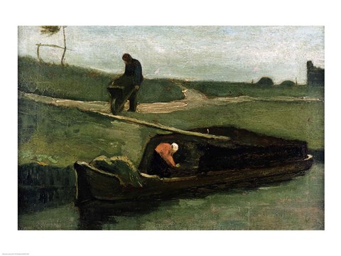 Framed Peat Boat, 1883 Print