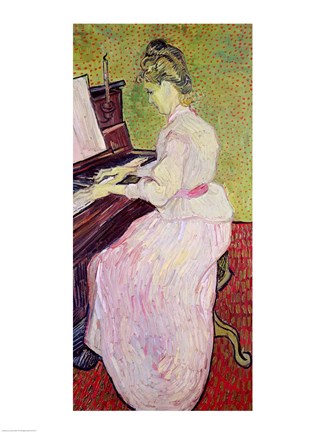 Framed Marguerite Gachet at the Piano, 1890 Print