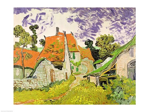 Framed Street in Auvers-sur-Oise, 1890 Print