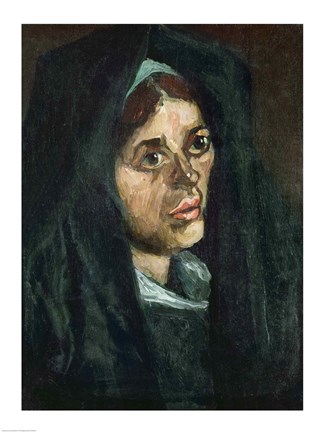 Framed Peasant with moss green shawl, c.1885 Print