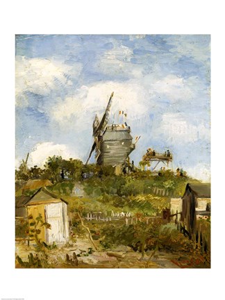 Framed Le Moulin de Blute-Fin, Montmartre, 1886 Print