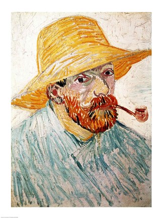 Framed Self Portrait, 1888 wearing a hat Print