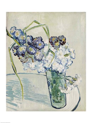Framed Still Life, Vase of Carnations, June 1890 Print