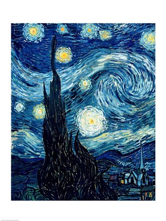 Framed Starry Night, June 1889 Detail A Print