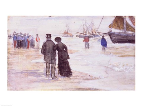 Framed Beach at Scheveningen Print