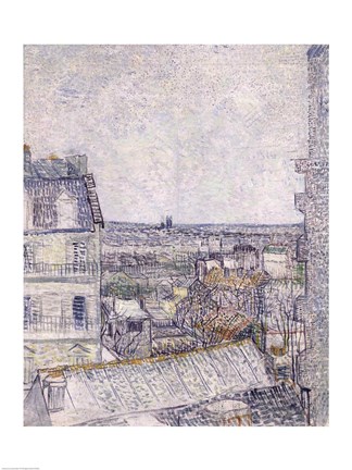 Framed View from Vincent&#39;s room in the Rue Lepic Print