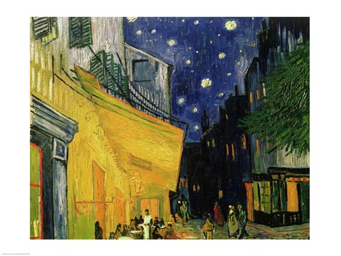 Framed Cafe Terrace, Place du Forum, Arles, 1888 (detail 1) Print