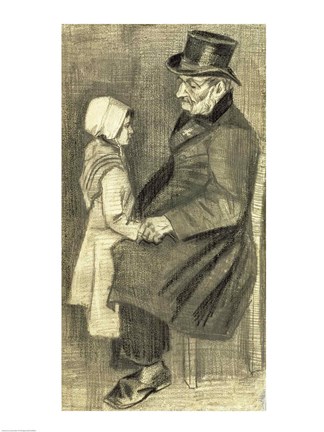 Framed Seated Man with his Daughter, 1882 Print