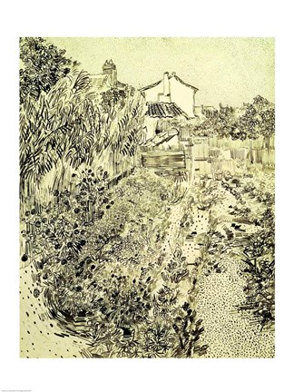 Framed Garden of Flowers, 1888 Print